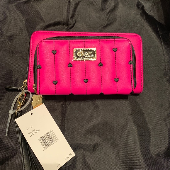 Betsey Johnson Handbags - Betsey Johnson Hot Pink Heart Wallet NWT